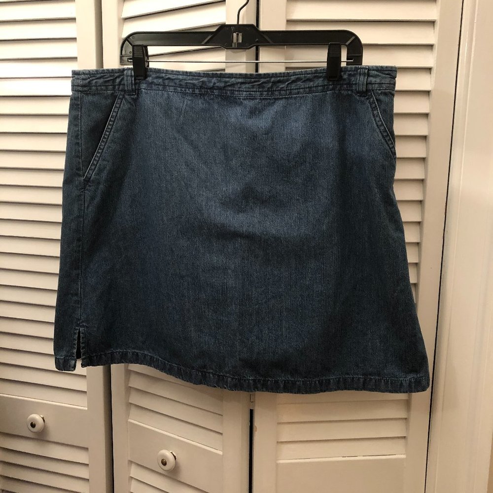 Classic Elements Jeans Skort, Two Side Pockets, S… - image 1